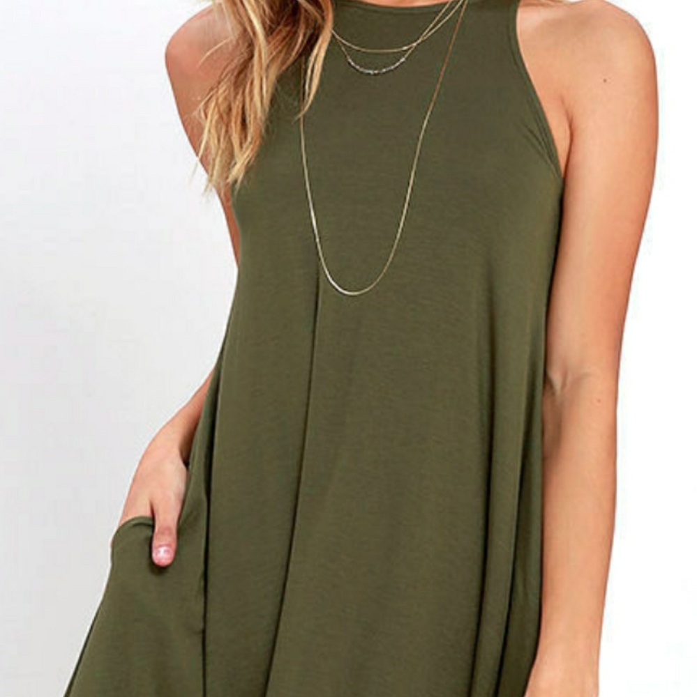 Lulus Olive Green Swing Dress